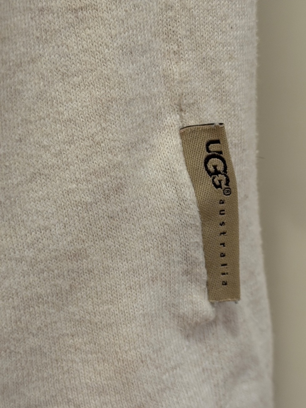 UGG natural beige lightweight cotton shawl collar wrap bathrobe coverup L - Picture 6 of 8